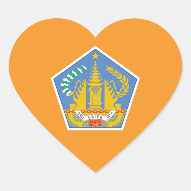 Sticker Cœur Drapeau de coeur de Bali, Indonésie (Devant)