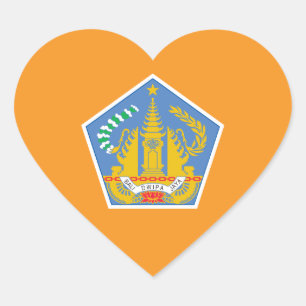 Sticker Cœur Drapeau de coeur de Bali, Indonésie