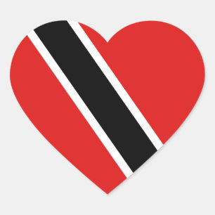 Sticker Cœur Drapeau de coeur de Trinité-et-Tobago