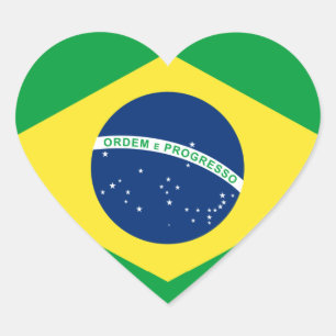 Sticker Cœur drapeau de coeur du Brésil
