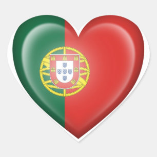 Sticker Cœur Drapeau de coeur portugais sur blanc