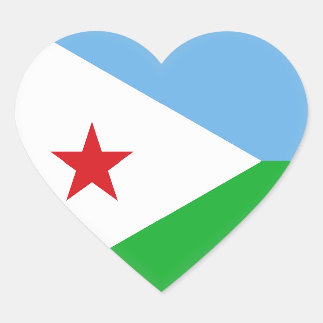 Sticker Cœur Drapeau de Djibouti (Devant)