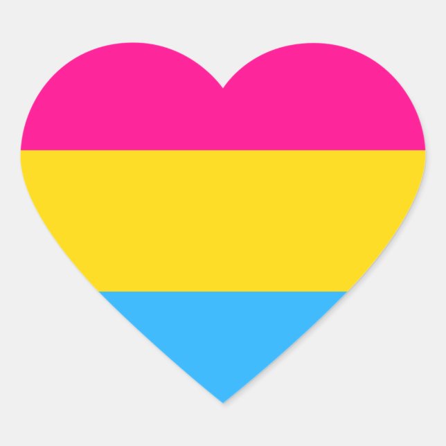 STICKER CŒUR "DRAPEAU DE FIERTÉ PANSEXUEL" (Devant)