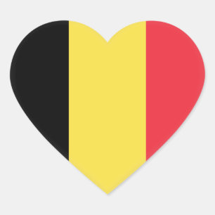 Sticker Cœur Drapeau de la Belgique (Belge)