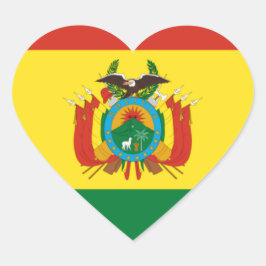 Sticker Cœur Drapeau de la Bolivie