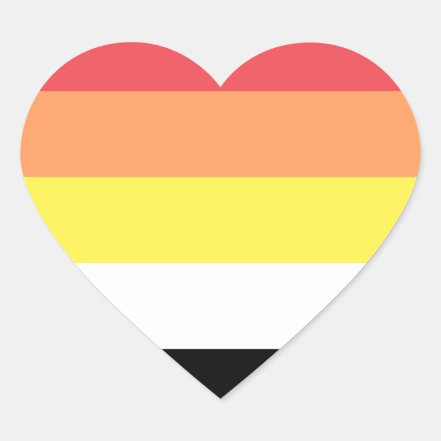 Sticker Cœur Drapeau de la fierté akoisexuelle (Devant)