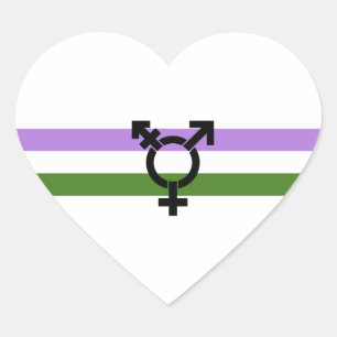 Sticker Cœur Drapeau de la fierté de genre