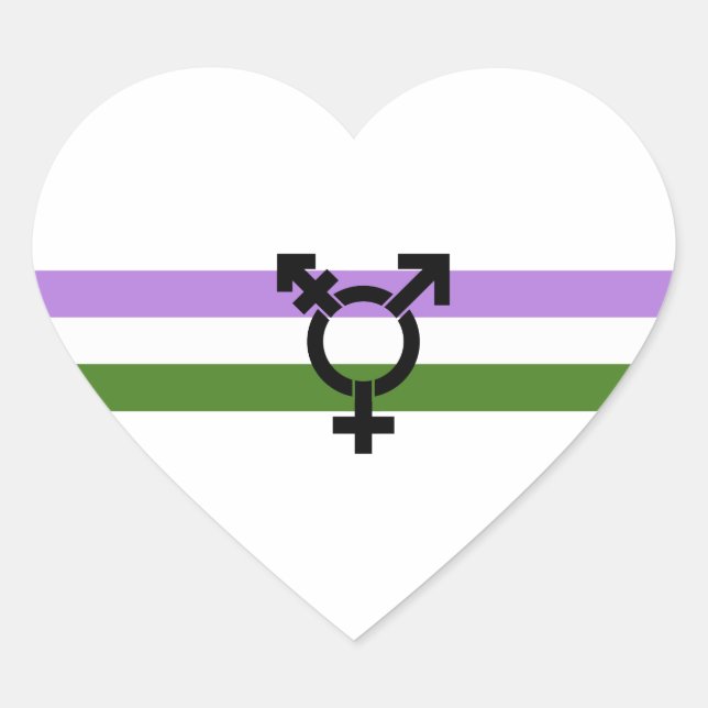 Sticker Cœur Drapeau de la fierté de genre (Devant)