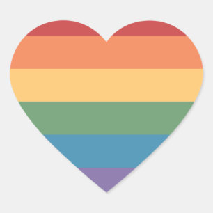 Sticker Cœur Drapeau de la fierté gay Cœur Heathered
