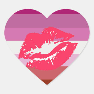 Sticker Cœur Drapeau de la fierté lesbienne