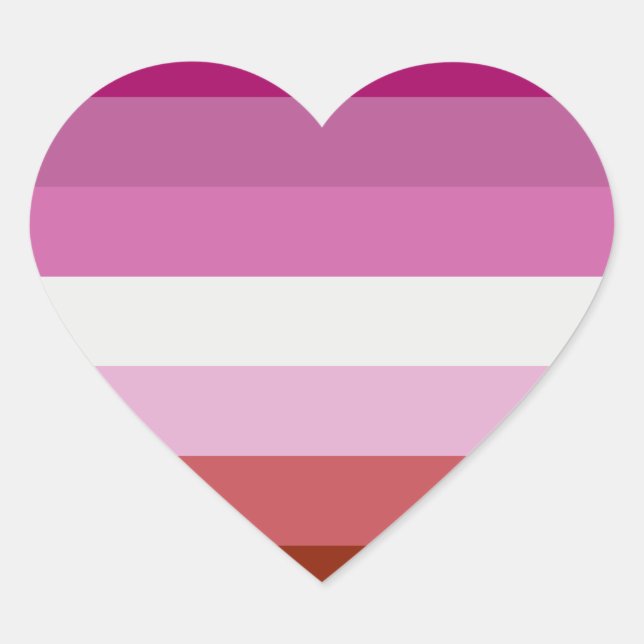 Sticker Cœur Drapeau de la fierté lesbienne (Devant)