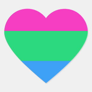 Sticker Cœur Drapeau de la fierté polysexuelle
