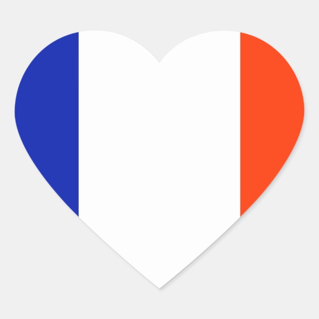 Sticker Cœur drapeau de la france (Devant)