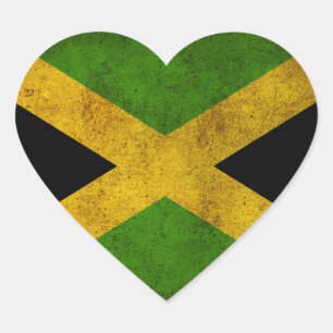Sticker Cœur Drapeau de la Jamaïque Île - Fiers Jamaïcains - Ma