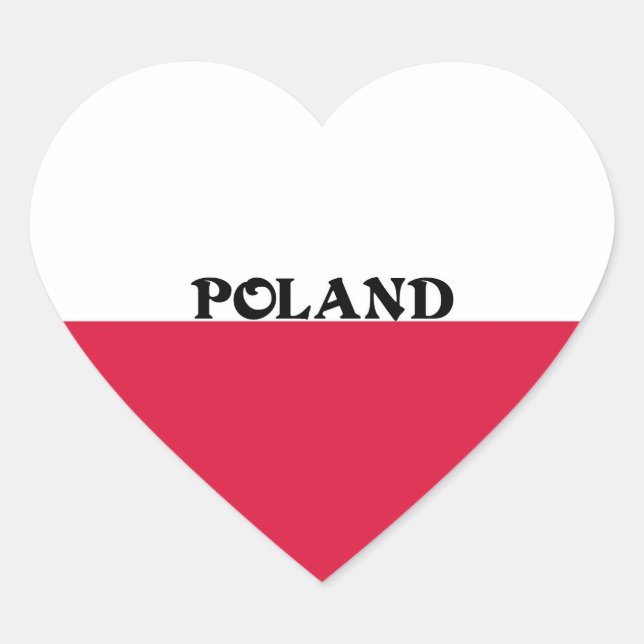 Sticker Cœur Drapeau de la Pologne (Devant)