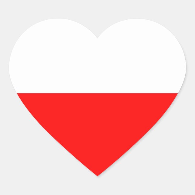 Sticker Cœur Drapeau de la Pologne (Devant)