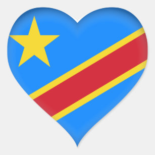 Sticker Cœur Drapeau de la République démocratique du Congo