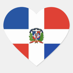Sticker Cœur Drapeau de la République Dominicaine