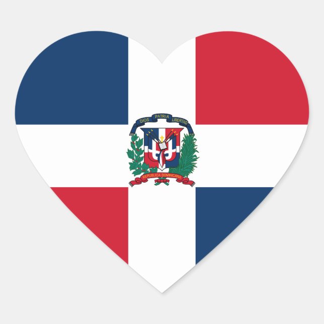 Sticker Cœur Drapeau de la République Dominicaine (Devant)