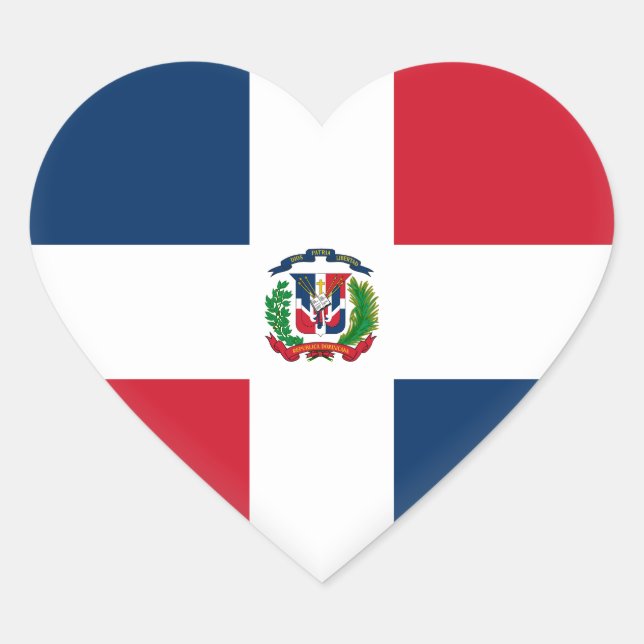 Sticker Cœur Drapeau de la République Dominicaine (Devant)