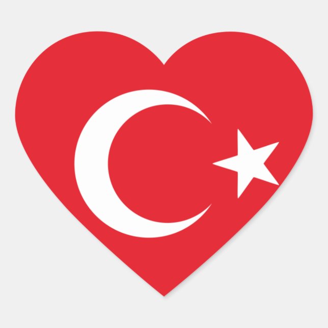Sticker Cœur drapeau de la turquie (Devant)