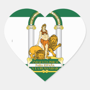 Sticker Cœur Drapeau de l'Andalousie (Espagne)