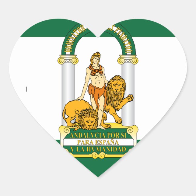 Sticker Cœur Drapeau de l'Andalousie (Espagne) (Devant)
