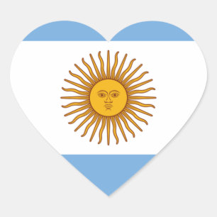 Sticker Cœur Drapeau de l'Argentine - le Bandera De Argentine