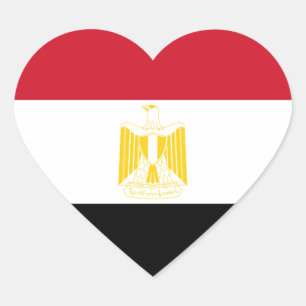 Sticker Cœur Drapeau de l'Égypte
