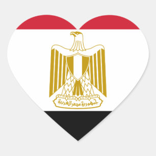 Sticker Cœur Drapeau de l'Egypte - Drapeau égyptien - Connexion