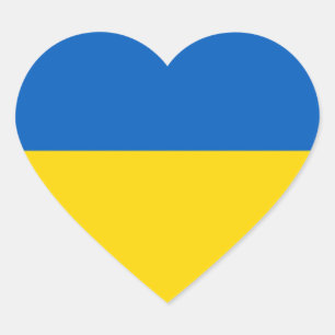 Sticker Cœur Drapeau de l'Ukraine