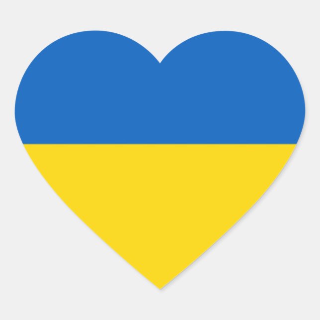 Sticker Cœur Drapeau de l'Ukraine (Devant)