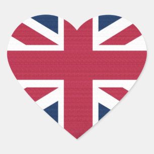 Sticker Cœur Drapeau de l'Union britannique Union Jack Patrioti