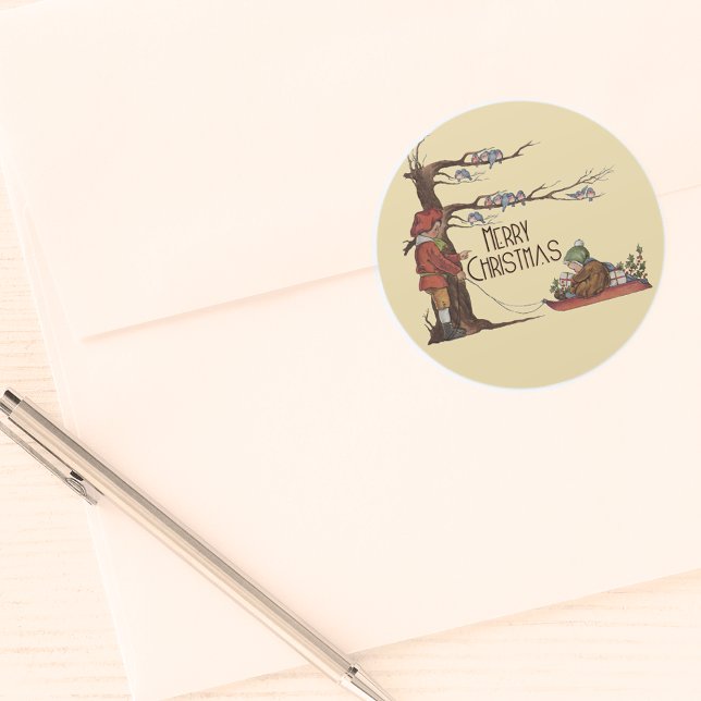 Sticker Cœur Drapeau de Noël Vintage (Créateur téléchargé)