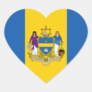 Sticker Cœur Drapeau de Philadelphie