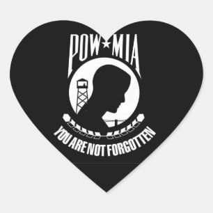 STICKER CŒUR DRAPEAU DE POW-MIA