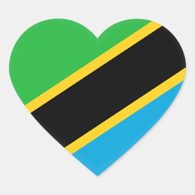 Sticker Cœur Drapeau de Tanzanie (Devant)