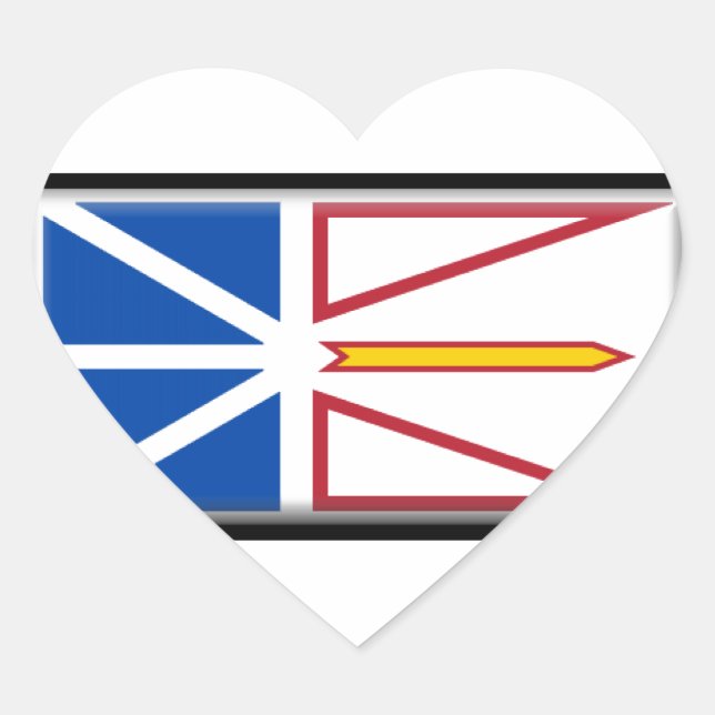 Sticker Cœur Drapeau de Terre-Neuve (Canada) (Devant)