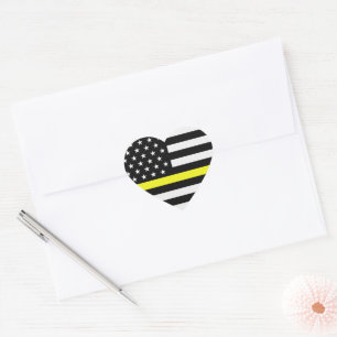 Sticker Cœur Drapeau de Thin Yellow