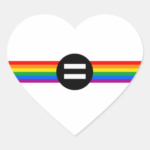 Sticker Cœur Drapeau des droits des homosexuels