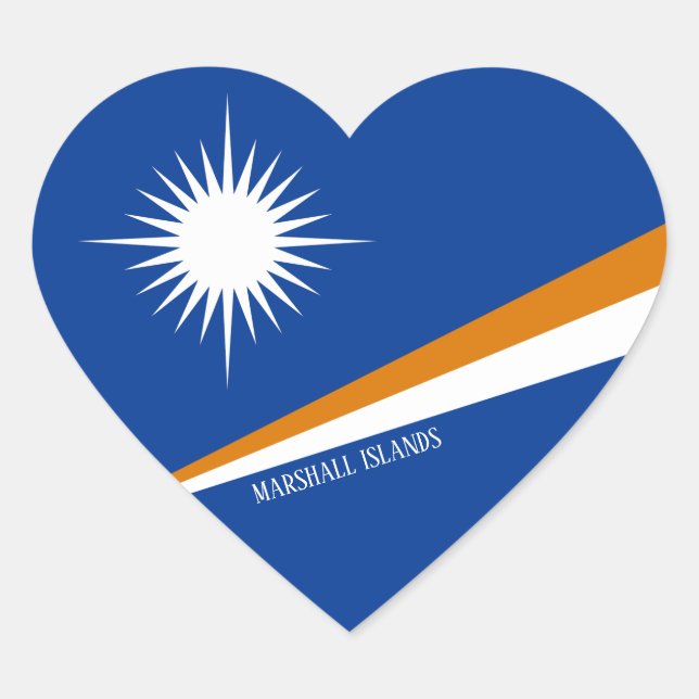 Sticker Cœur Drapeau des Îles Marshall Splendide patriotique (Devant)