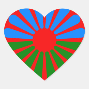 Sticker Cœur Drapeau des personnes Romani - drapeau Romani