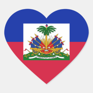 Sticker Cœur Drapeau d'Haïti - Drapeau d'Haïti