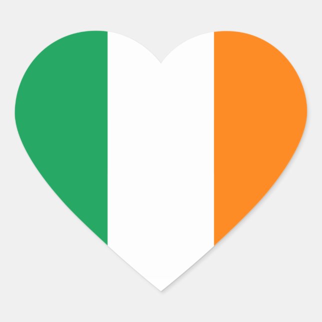 Sticker Coeur drapeau d'Irlande (Devant)