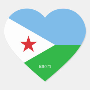 Sticker Cœur Drapeau Djibouti Splendid Patriotic