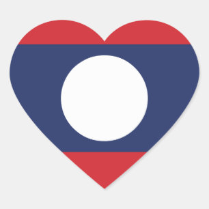 Sticker Cœur Drapeau du coeur laotien