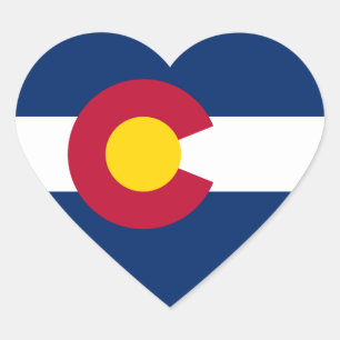 Sticker Cœur Drapeau du Colorado