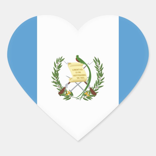 Sticker Cœur Drapeau du Guatemala (Devant)