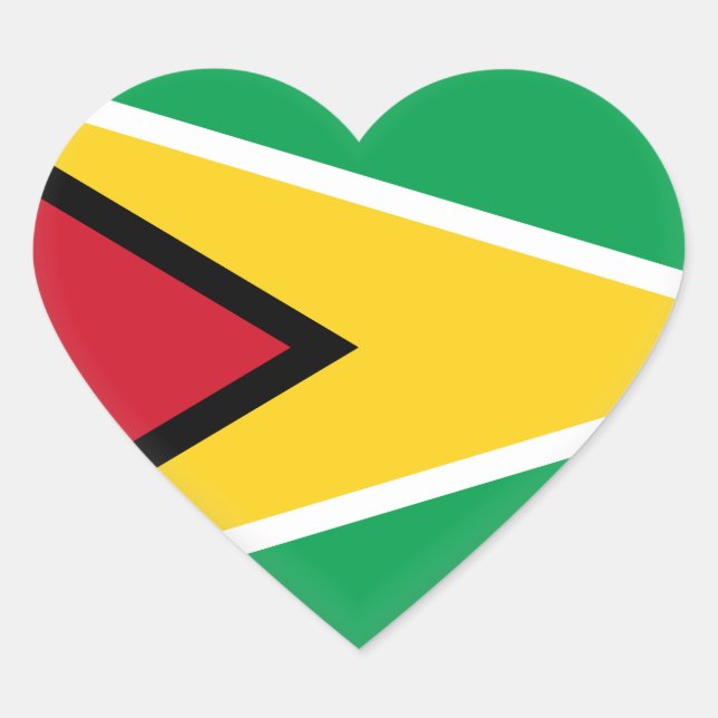 Sticker Cœur Drapeau du Guyana (Guyana) (Devant)