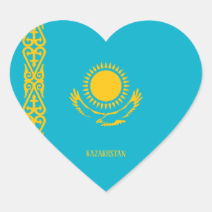 Sticker Cœur Drapeau du Kazakhstan patriotique